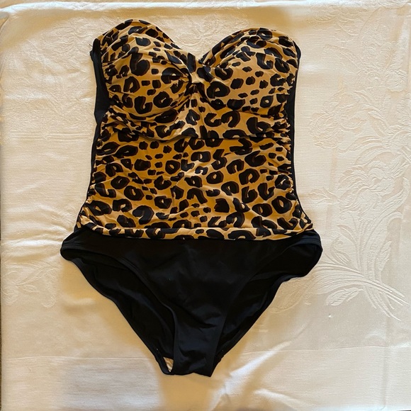 a.n.a Swim Strapless Animal Print Bathing Suit Poshmark